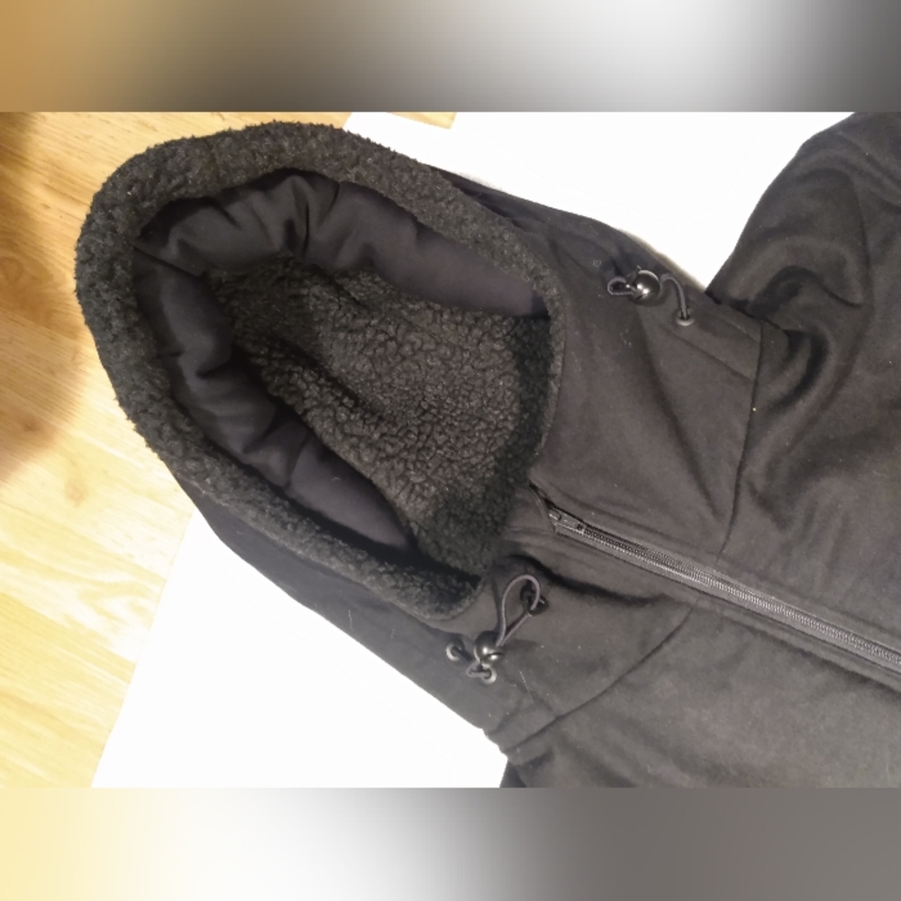 Y-3 Adidas Japan Heavy Wool Blend Lined Deep Pile Fleece Hoodie Winter Jacket XL - Picture 3 of 14